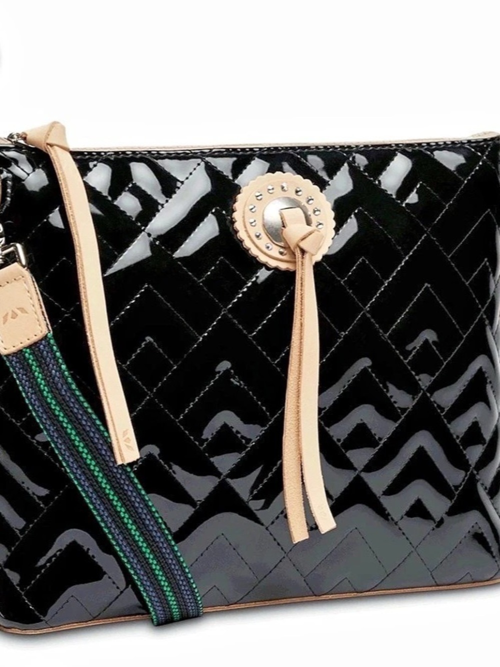 Consuela Downtown Crossbody Geometric Crossbody in Black & Blue NWT